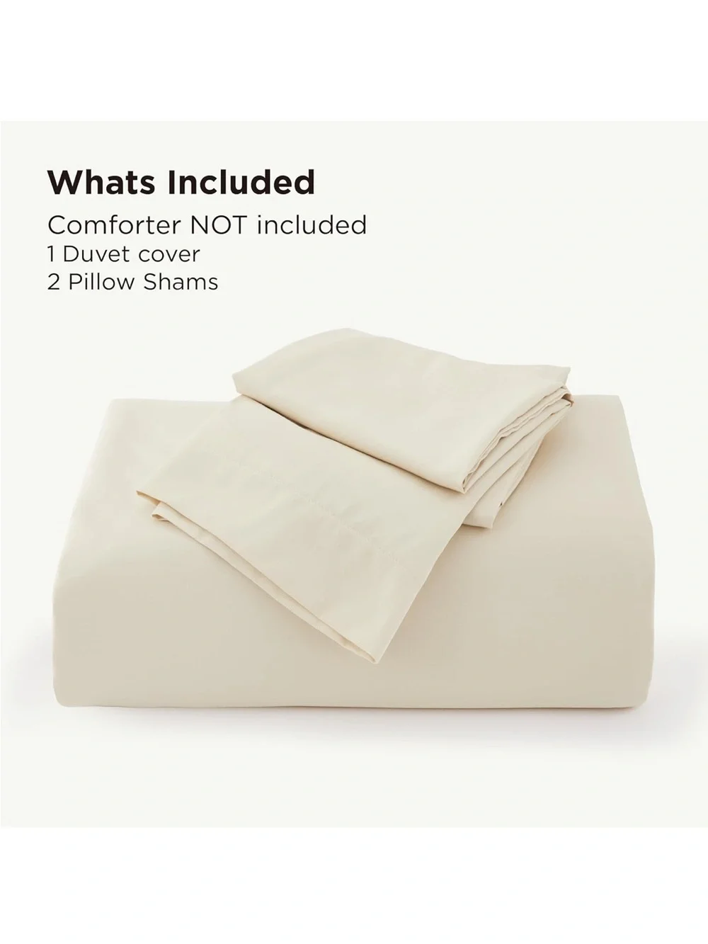 NEW Bedsure 100% Viscose Derived from Bamboo Duvet Cover King Size, Light Beige